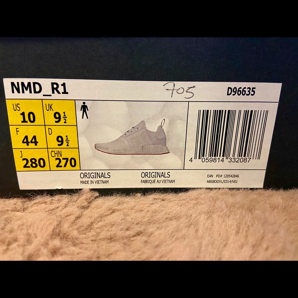 Adidas NMD R1 White Shoes men 10